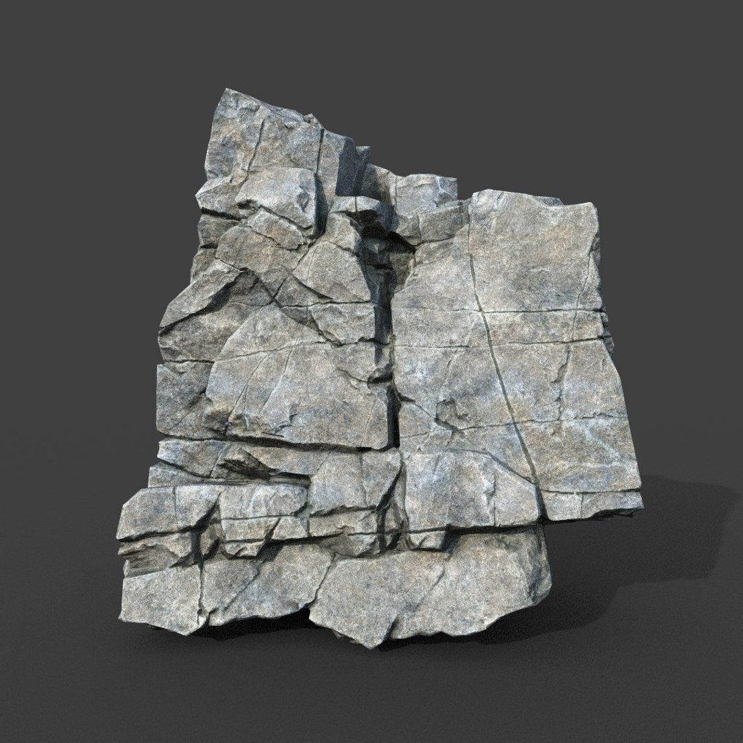 Low poly PBR Gray Cracked Modular Rock model - TurboSquid 2164189