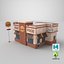 Low Poly Cartoon Fast Food Restaurant