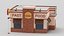 Low Poly Cartoon Fast Food Restaurant