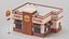Low Poly Cartoon Fast Food Restaurant