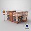 Low Poly Cartoon Fast Food Restaurant
