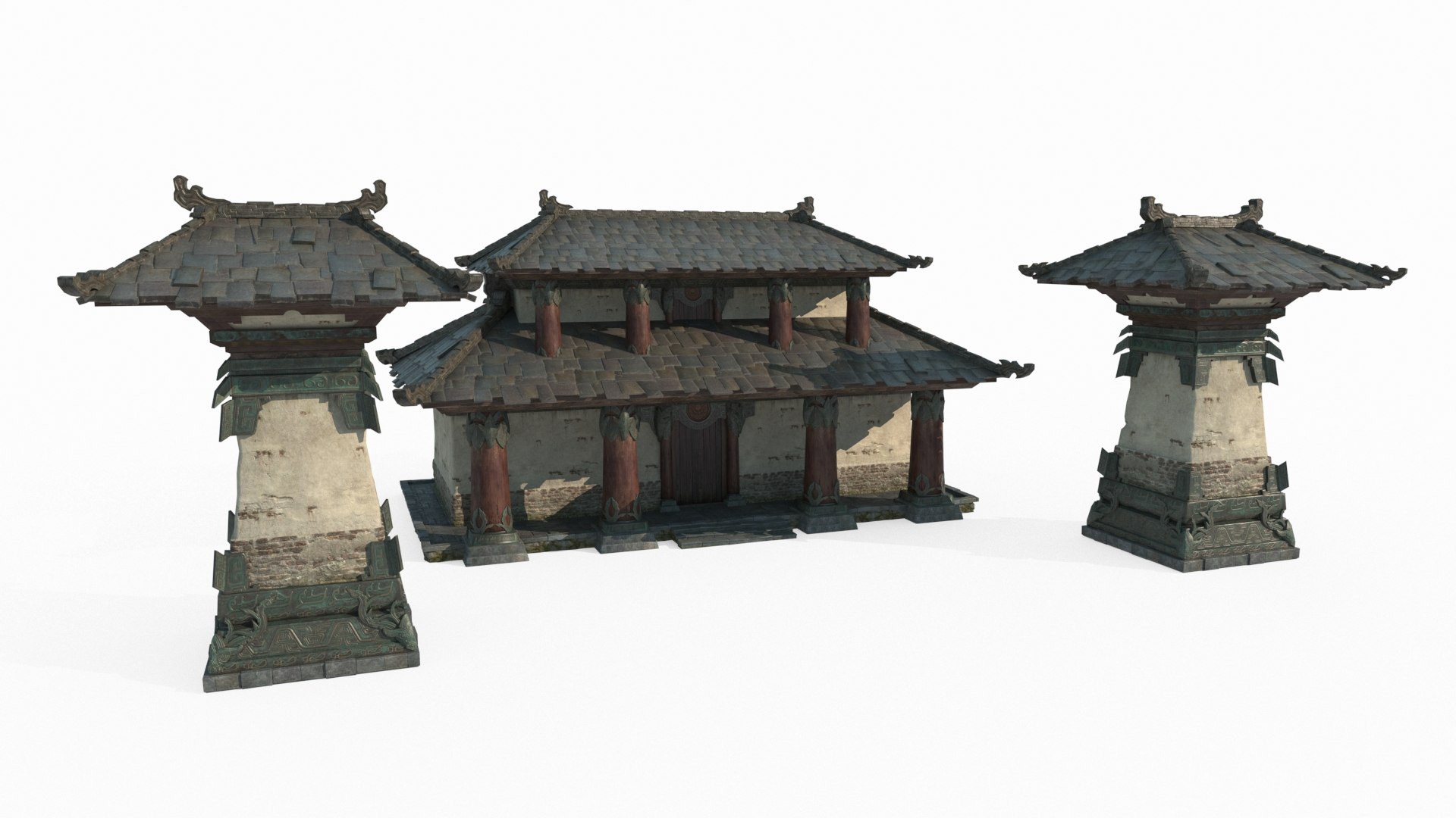 3D Asian Ancient Architecture Small Temples - TurboSquid 2144379