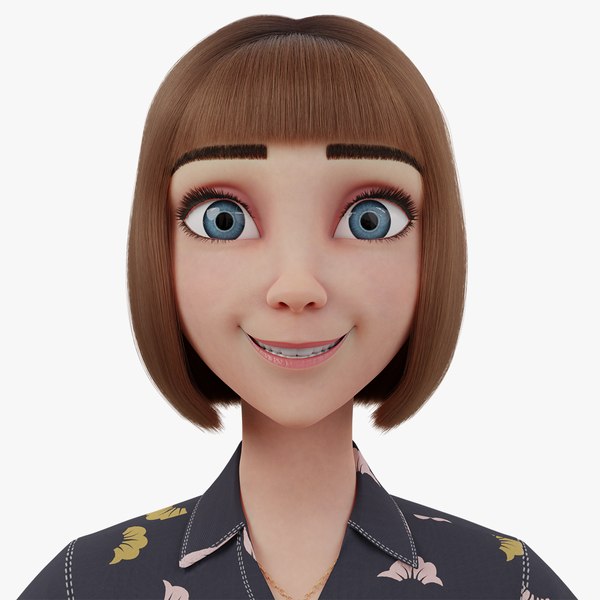 Cartoon Woman rig 3D model