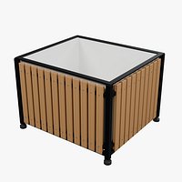 Open Timber Clad Planter with Drilled Liner and Bolted Slats