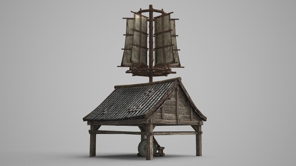 Ancient asian windmill 3D - TurboSquid 1698996