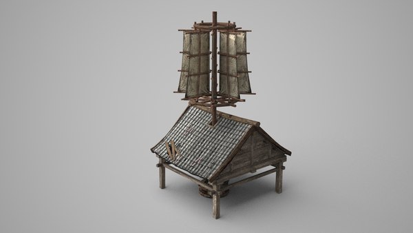 Ancient asian windmill 3D - TurboSquid 1698996