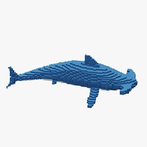 3D model Voxel Hammerhead Shark
