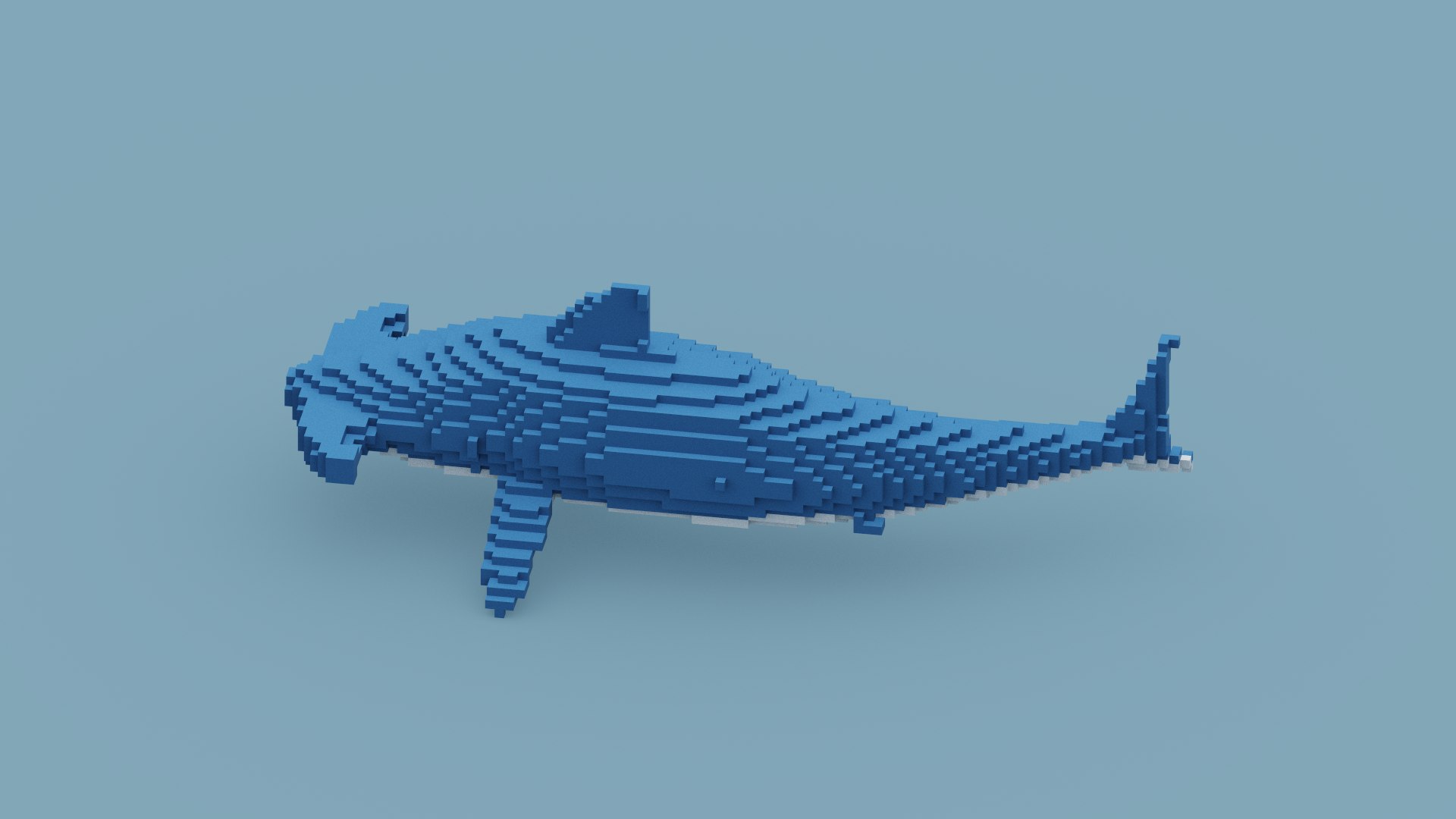 3D Model Voxel Hammerhead Shark - TurboSquid 1955292