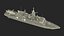 Corvette Class Ship with Attack Helicopter Rigged