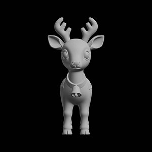 Christmas Reindeer Figure 3D Print Model 3D model