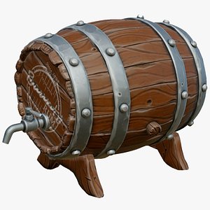 stylized barrel contains 3D model