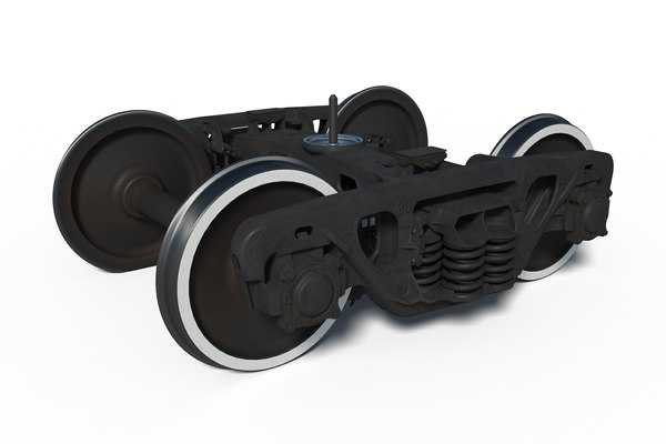 3D cargo train bogie 18-100 model