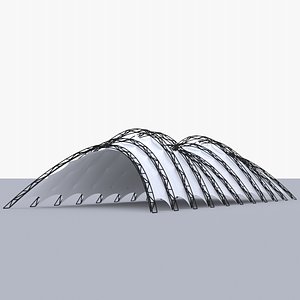Wavy Tensile Structure Tunnel 3D model