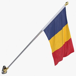 Chad Cloth Flag Wall Mount Animated Loop