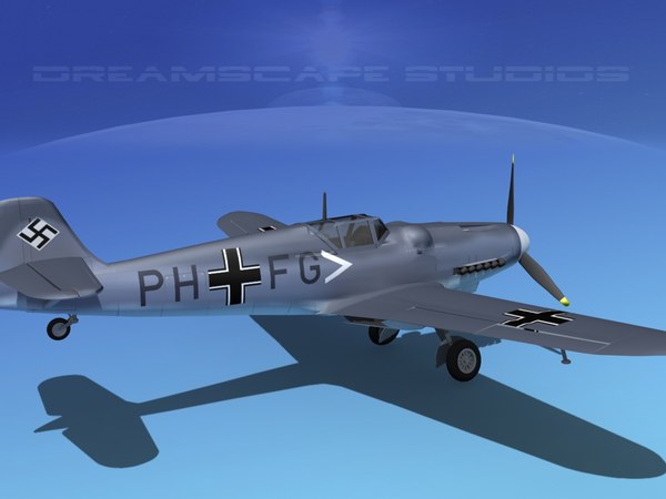 messerschmitt bf-109 fighter dxf