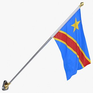 Democratic Republic of Congo Cloth Flag Wall Mount Animated Loop