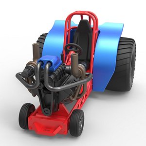 Diecast Mini Rod pulling tractor 6 Scale 1 to 25 3D model