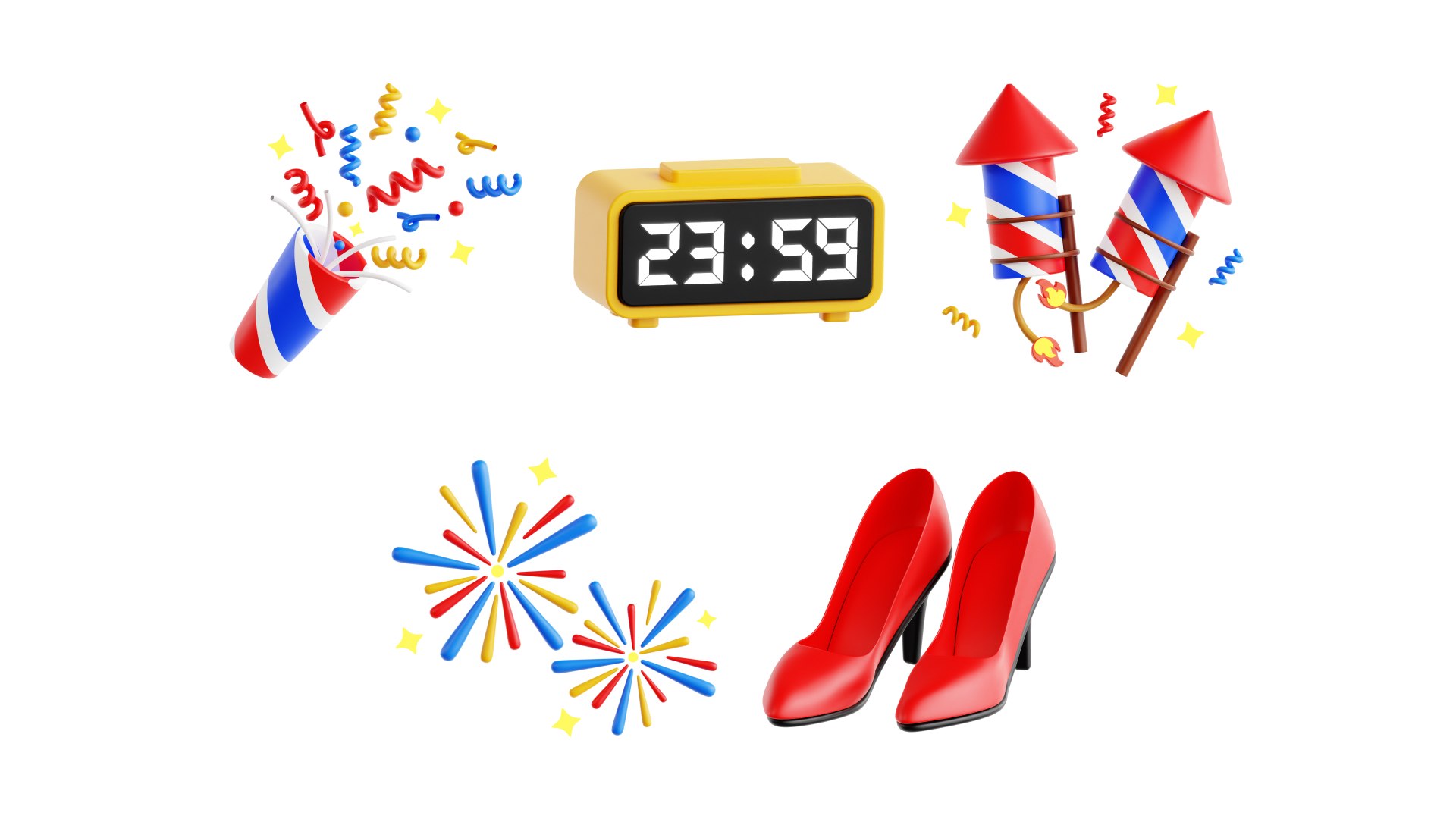 3D New Years Party 3D Icon Set model https://p.turbosquid.com/ts-thumb/WC/lEAJ0w/AS/shot2/jpg/1764183472/1920x1080/fit_q87/874436d43cb1f8053e384b01c25780ee7c8315c3/shot2.jpg
