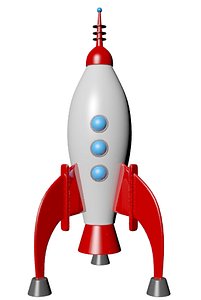 3D cartoon rocket
