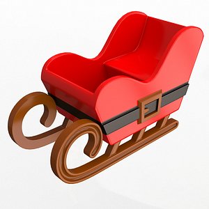 Mini Christmas Sleigh 02 3D