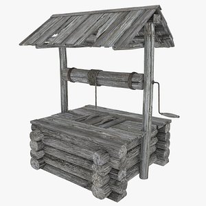 old wooden 3D model