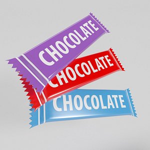 3d chocolate packet model