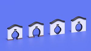 Cartoon Chinese Garden Gate 3D model