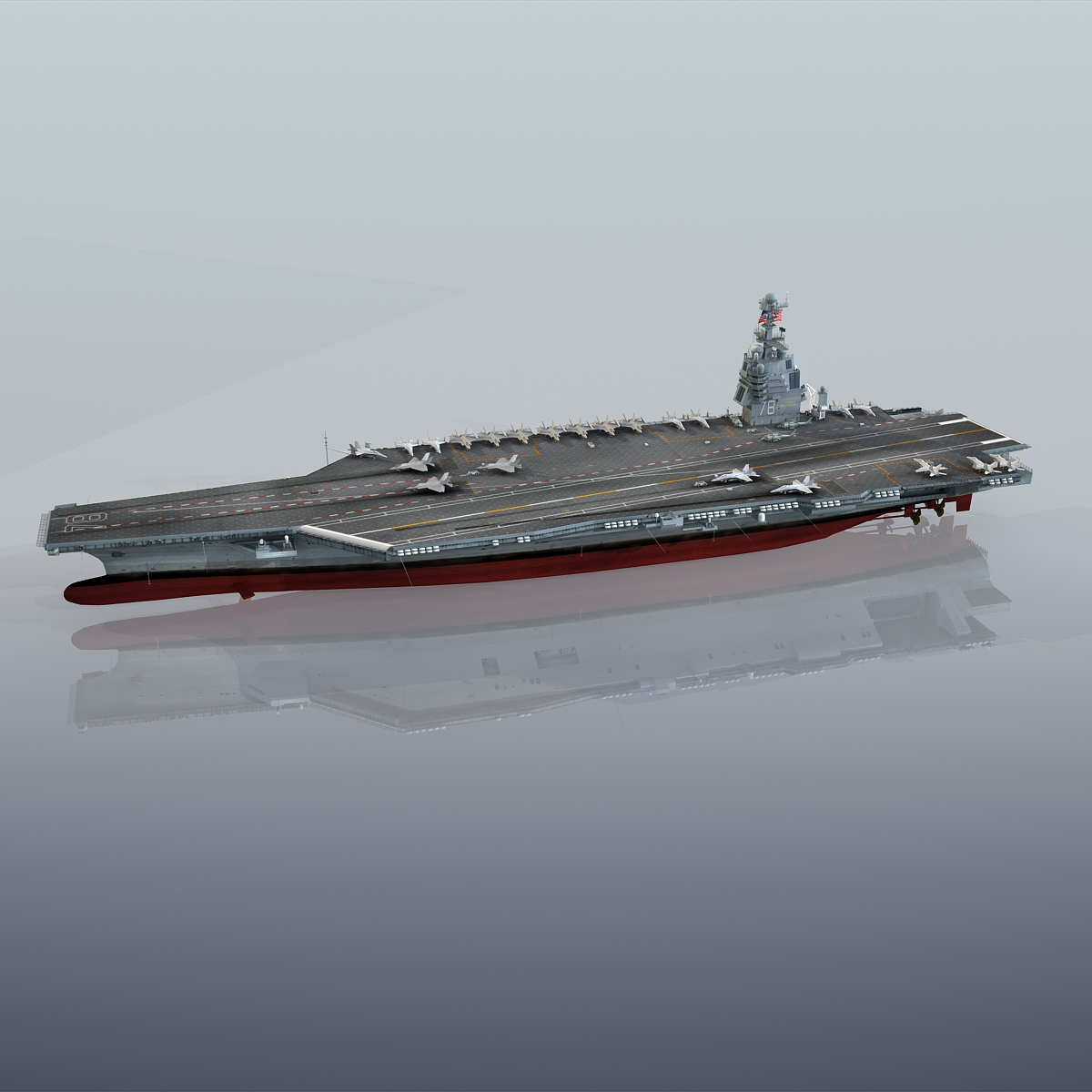 3d model uss gerald r aircraft carrier