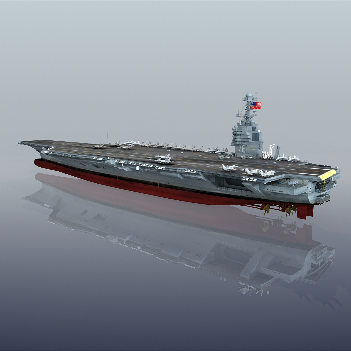 3d model uss gerald r aircraft carrier