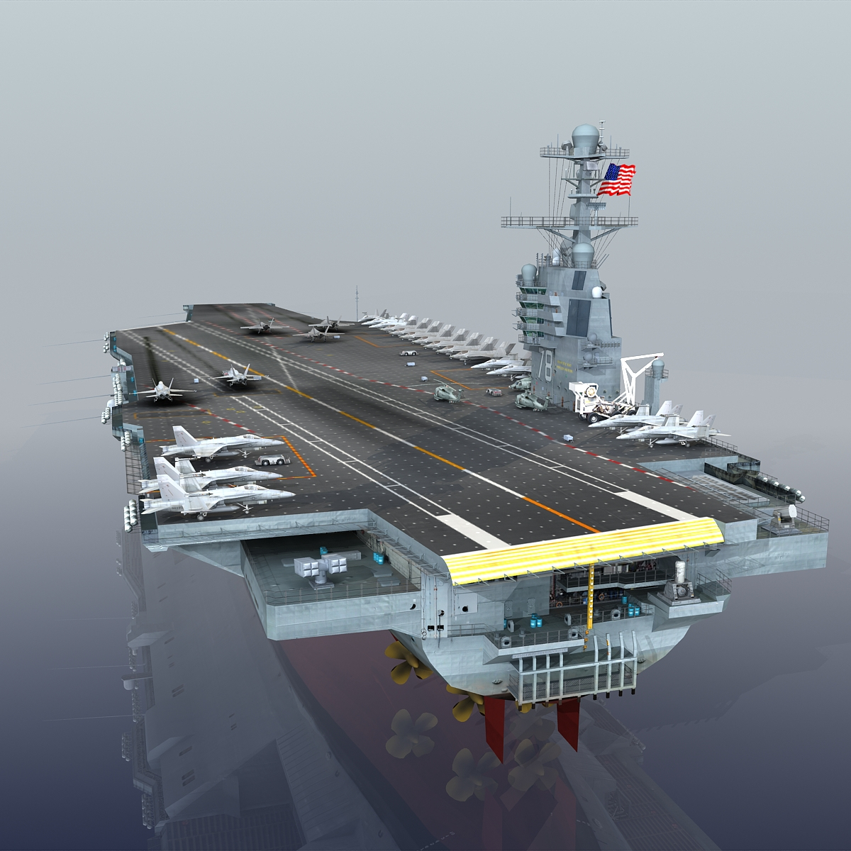 3d Model Uss Gerald R Aircraft Carrier