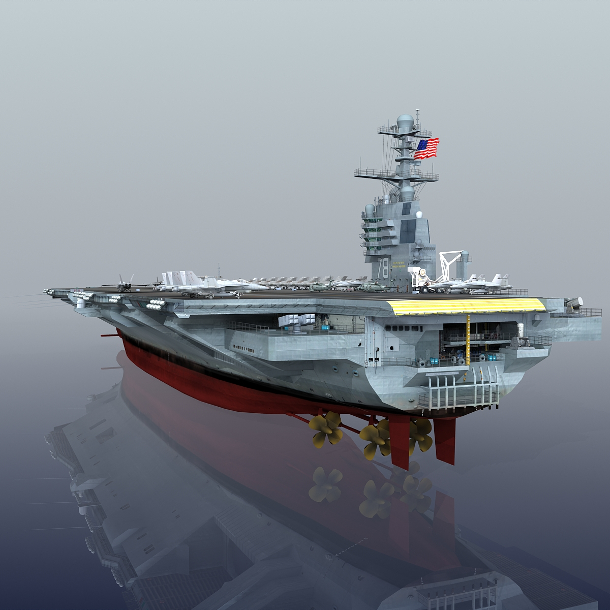 3d Model Uss Gerald R Aircraft Carrier