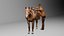 Pack de personnages cowboy et cheval avec animations de montée/descente de cheval (modèle 3D)