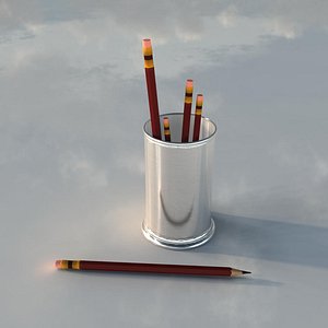 3d pencil pot model