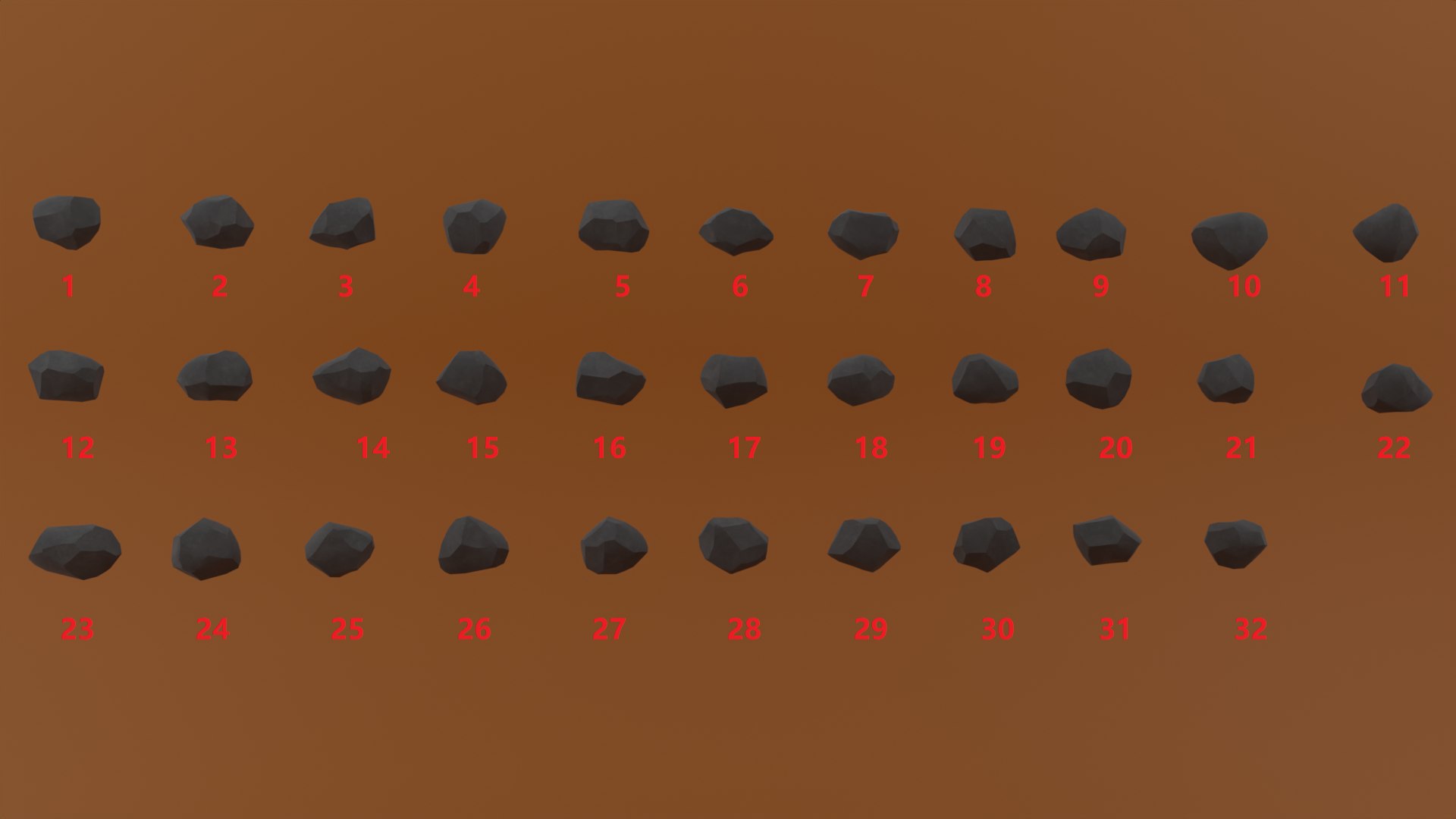 32 stones low-poly 3D model - TurboSquid 1610683
