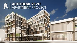 3D Apartment Building Revit Project 3D model