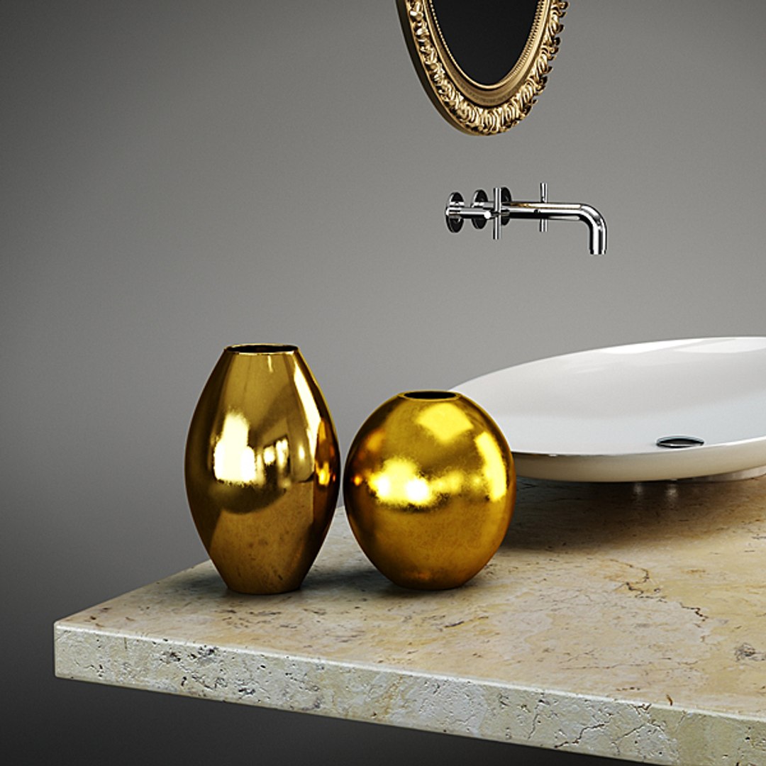3d Model Set Mirror Bathroom