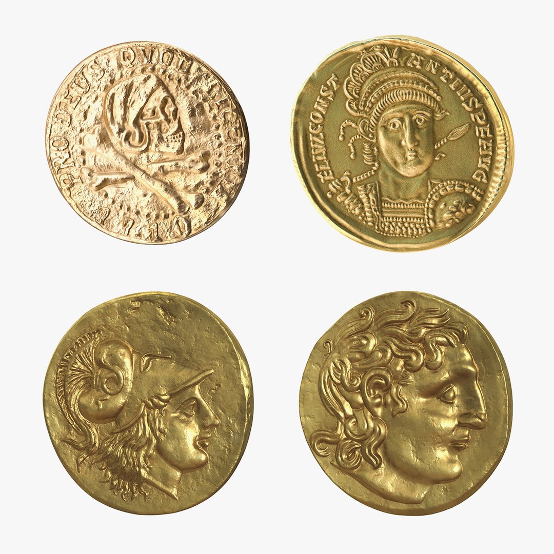 Gold Ancient Coins Collection 3D model preview