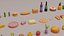 Low Poly Food Collection - Fruits Vegetables Food