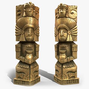 3D Statue Aztec medicine man model