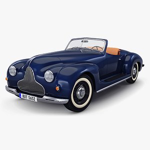 3D Generic Cabriolet Retro Car M 1