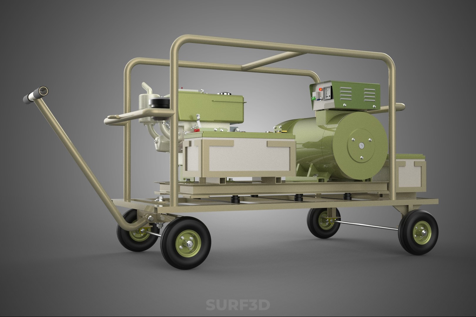 STANDARD MILITARY ARMY PANZER DESERT DIESEL GENERATOR SET GENSET 3D ...