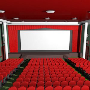 cartoon movie theatre 3d max