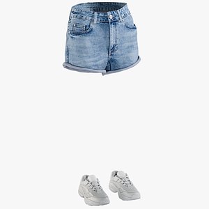 Women's Jean Shorts with Shoes