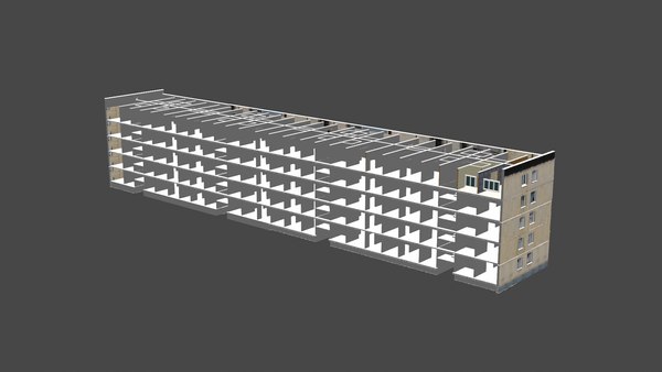 свободно 3D модель Russian panel house 1-464 serie - TurboSquid 2032236