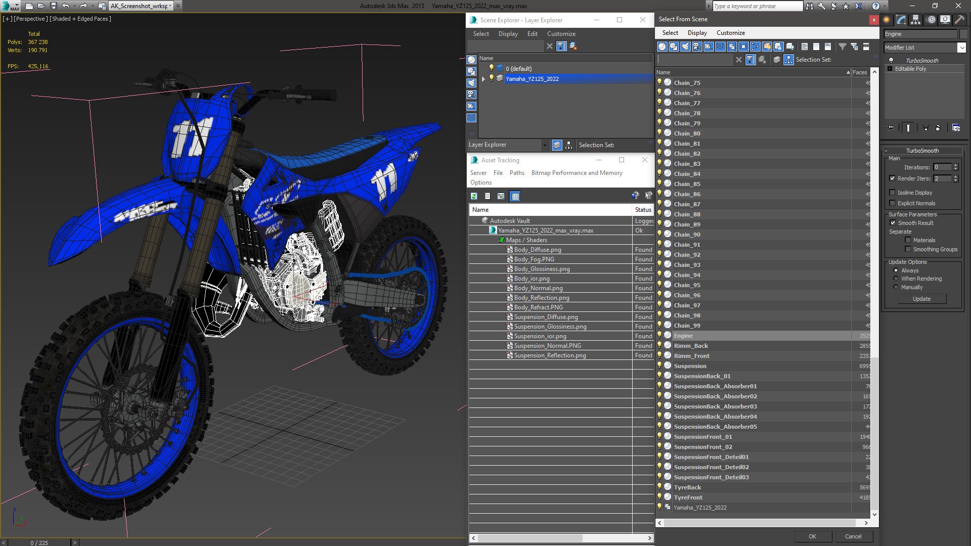 Yamaha YZ125 2022 3D Model - TurboSquid 1911758