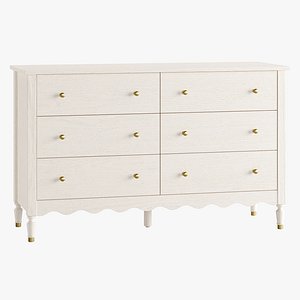 3D model Camille 6-Drawer Dresser