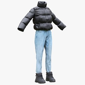 3D Womens Puffer with Pants and Boots