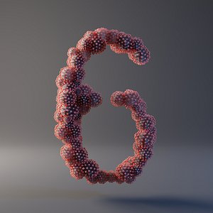 number 6 covid 19 3D model