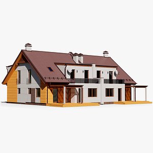 3D model gameready house 12 cottage