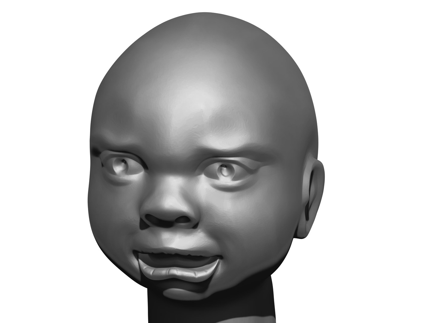 Crying Baby Head Doll Toy 3D Model - TurboSquid 1966347